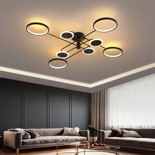 客厅灯简约现代大气北欧家用灯具线条极简风格2020年新款吸顶灯饰
