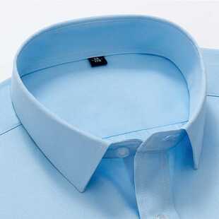 夏季短袖衬衫男商务职业工装浅蓝色衬衣男上班正装工作服半袖寸衫