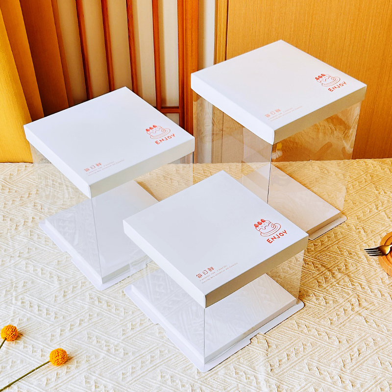 方形网红透明生日蛋糕盒4寸6寸8寸10寸包装盒六寸/八寸/十寸盒子