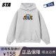 STA旗舰店美式卡通连帽卫衣男女秋冬季复古潮牌重磅纯棉加绒外套