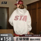 STA旗舰店渐变字母连帽卫衣男女秋冬季美式复古潮牌重磅纯棉外套