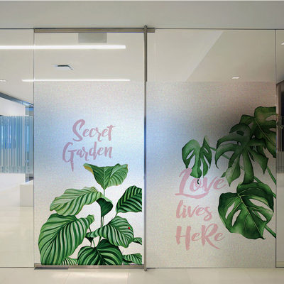 阳台窗户磨砂静电玻璃贴纸透光不透明贴纸阳台窗花贴膜ins植物