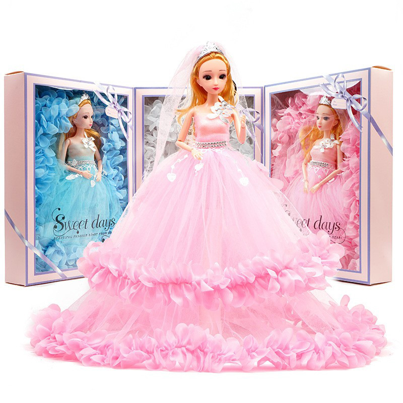 30厘米套装女孩公主儿童玩具生日礼物洋娃娃单个换装婚纱大礼盒