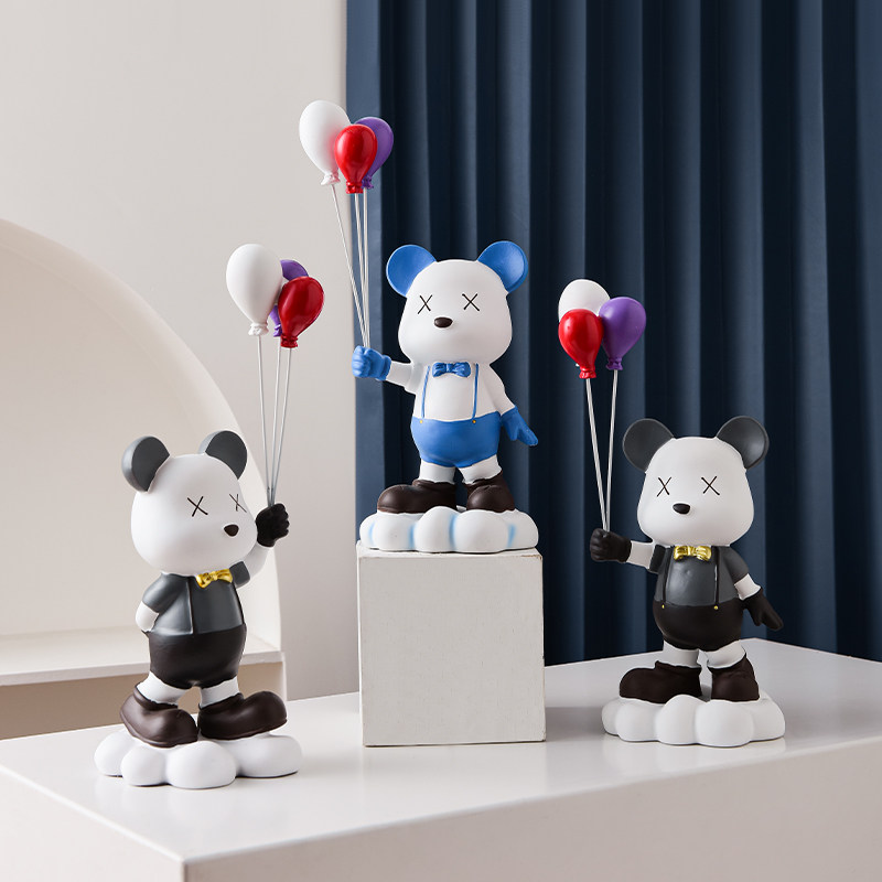 气球暴力小熊网红潮流酷玩客厅桌面玄关酒柜电视柜摆件家居装饰品