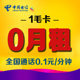 全国电信流量无限卡上网卡0月租1毛卡手机电话号码4g纯流量大王卡