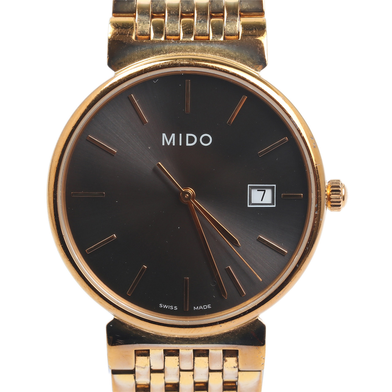 [9.5新]美度都瑞系列m1130a镀金石英腕表