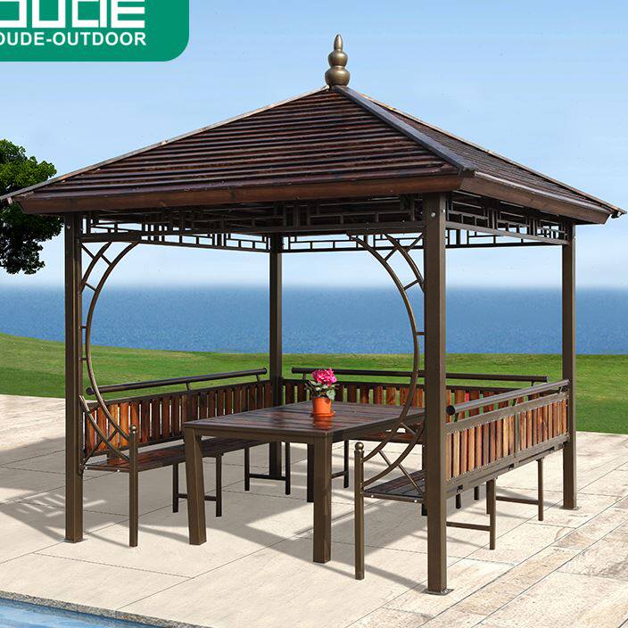 户外六角凉亭庭院防腐木别墅室外亭子农家小院实木新中式院子凉亭