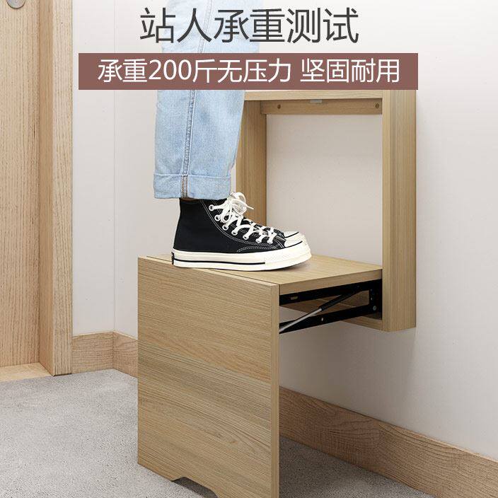 简约隐形折叠换鞋凳椅壁挂式小户型家用挂墙式门口玄关过道穿鞋凳