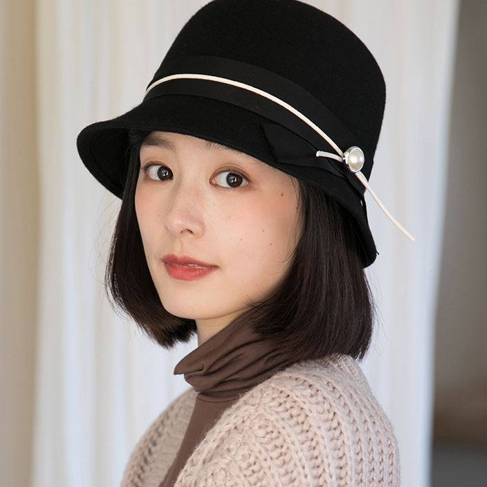 新款秋冬帽子女士时尚英伦复古羊毛呢礼帽短檐渔夫帽女冬季毡帽潮