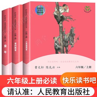 正版全3册小英雄雨来和童年六年级6指定阅读曹文轩高尔基原著爱的教育 小学生课外必读经典书目上册书籍名著人民教育出版社人教版