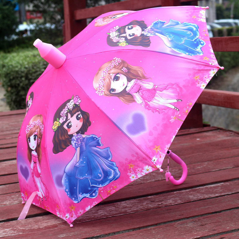 儿童雨伞女公主粉色