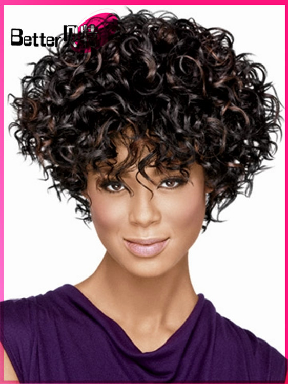 Afro short synthetic hair wig fiber 外贸假发套 高温丝短卷发在类目 美发护发/假发, 假发, 整顶假发中 - 来自Buy2taobao.com提供专业的淘宝代购服务