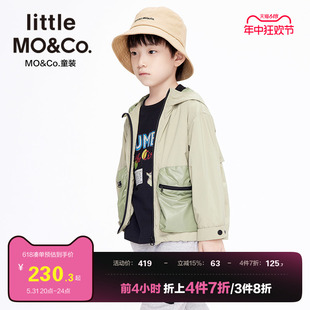 little moco童装春秋装男童锋衣女童短款男大童开衫防风外套儿童