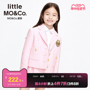 [96%棉]little moco童装春秋学院风外套女童短款西装夹克休闲潮