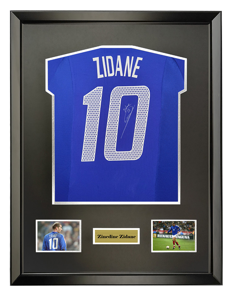 齐达内2006世界杯法国国家队亲笔签名足球球衣证书文创