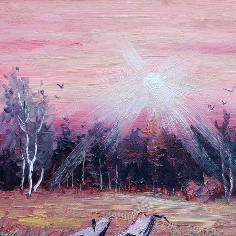 王川《日出2》布面油画