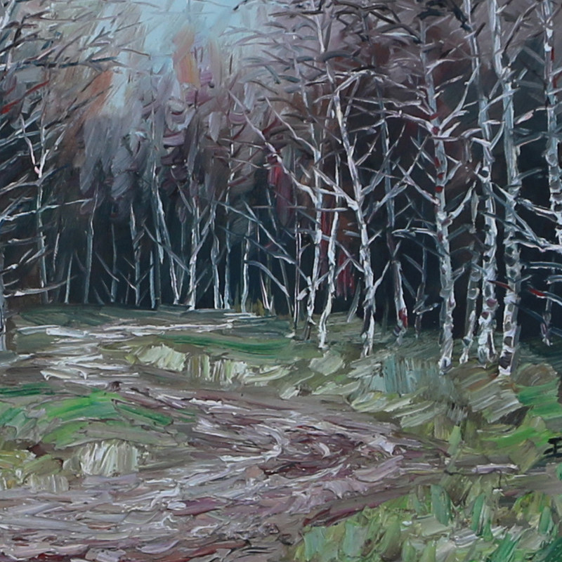 王川《深秋》布面油画