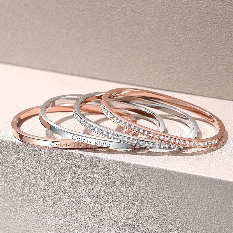 小ck情侣手镯一对情侣款满天星简约时尚手环七夕情人节礼物送女友