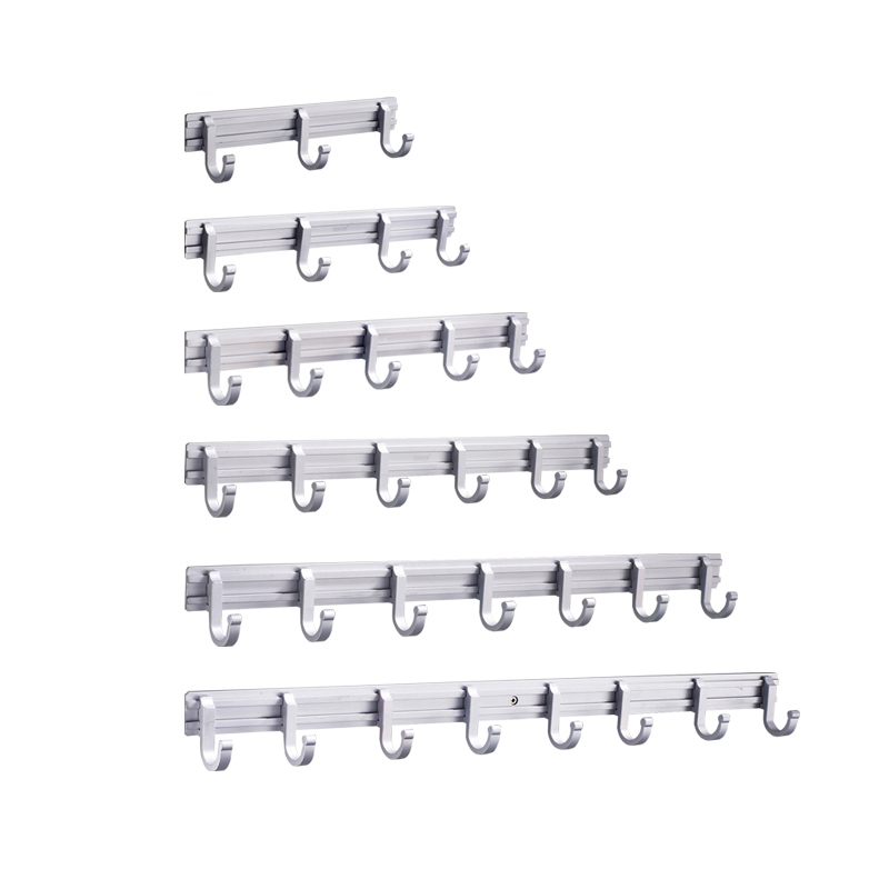 太空铝排衣钩挂钩打孔实心可活动拖把架扫把架勺挂架勾钥匙雨伞钩