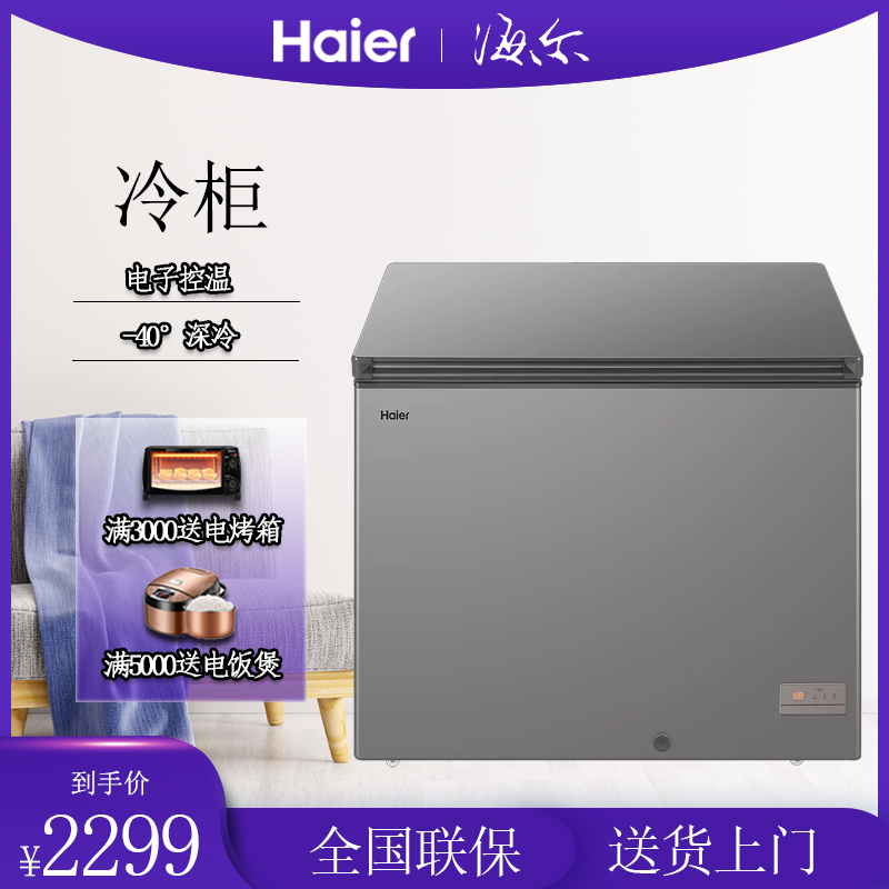 Haier/海尔BC/BD-307HEM冰柜大容量家用无需除霜冷藏零下40度冷柜