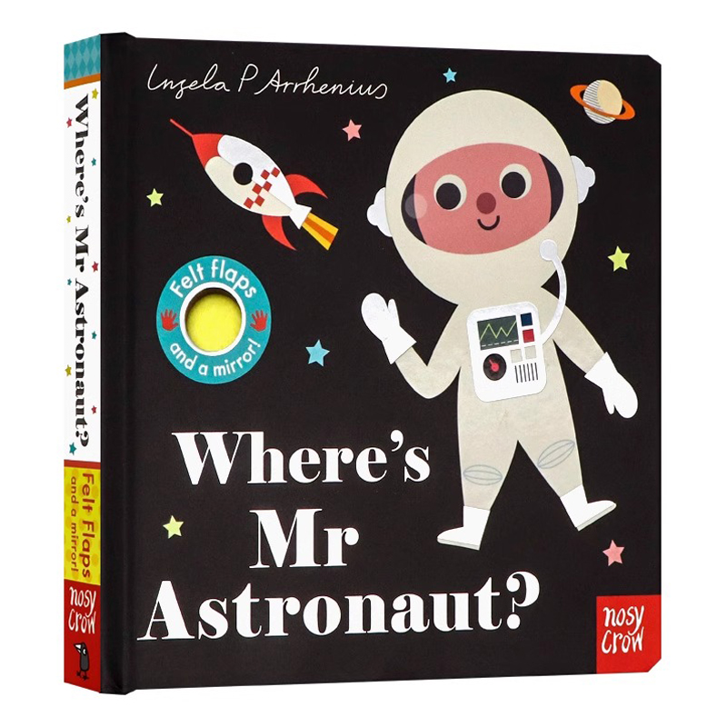 亲亲小手翻翻书系列宇航员先生在哪里英文原版绘本 Where's Mr Astronaut 幼儿感官发展亲子儿童早教认知绘画书纸板书