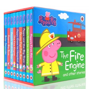 英文原版绘本 Peppa Pig The Fire Engine Baby Alexander 粉红猪小妹佩琪纸板书9册全套盒装 佩佩猪