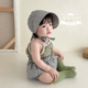 婴儿遮阳帽薄款纯棉透气格子大檐防晒儿童小月龄女宝宝太阳帽夏季