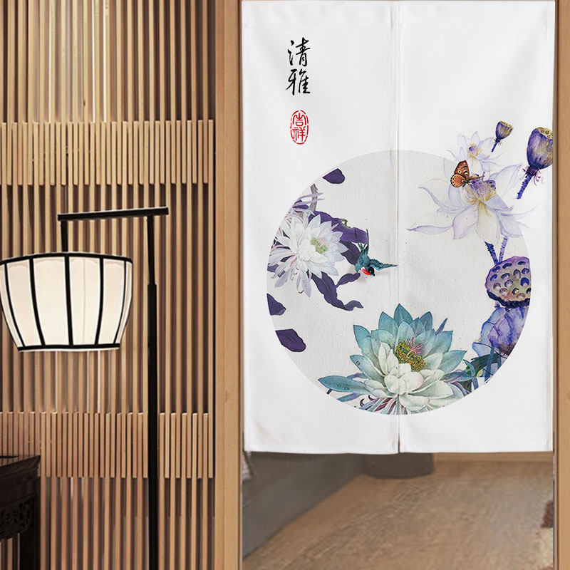 荷花门帘风水帘