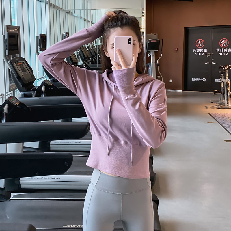 短款连帽收腰帽衫修身上衣运动卫衣女长袖圆领显瘦跑步健身外套潮在类目 运动服/休闲服装, 运动卫衣/套头衫中 - 来自Buy2taobao.com提供专业的淘宝代购服务