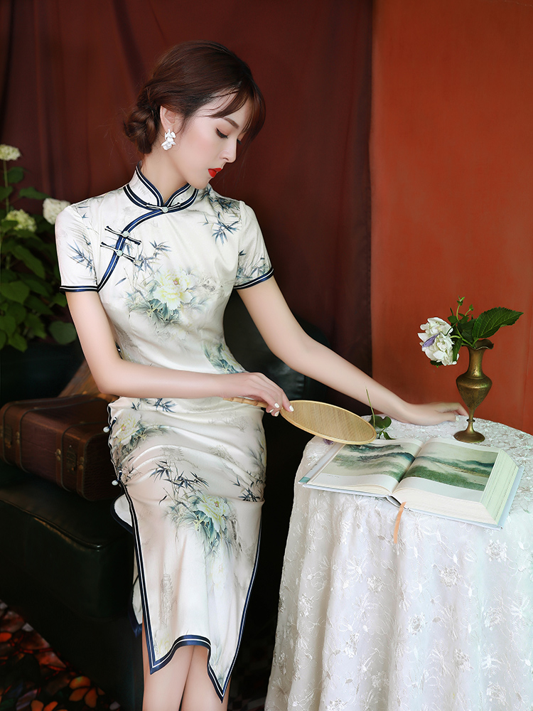 改良版旗袍复古中国风少女年轻款气质中长款老上海民国传统连衣裙