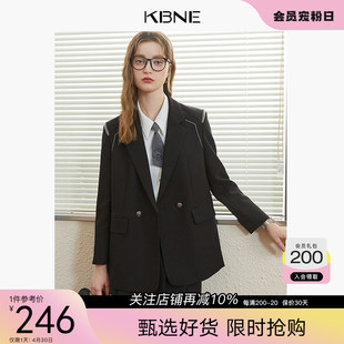 西装外套女小个子黑色上衣kbne2024春季新款长袖学院风爆款小西服