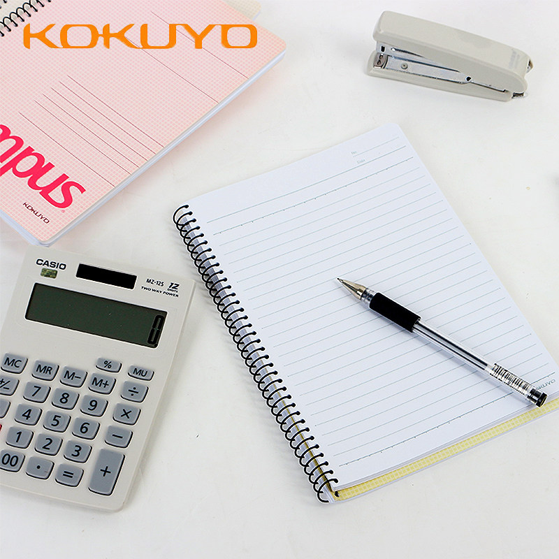 国誉kokuyo日本笔记本 螺旋a5笔记本记事本4种颜色随机1本a5/80页线圈