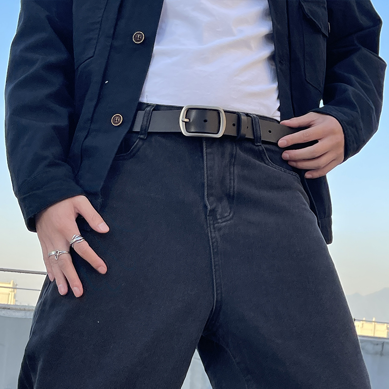 2021新款真皮纯男士皮带男款裤腰带ins潮年轻人牛皮裤带高档潮流