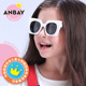 安比 儿童偏光镜太阳镜女舒适大框墨镜宝宝防紫外线小孩太阳眼镜