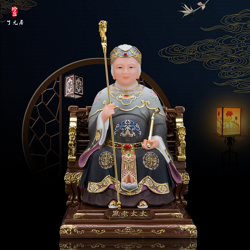 黑老太太神像汉白玉保家仙居家供奉胡黄常蟒黑妈妈佛像保平安摆件