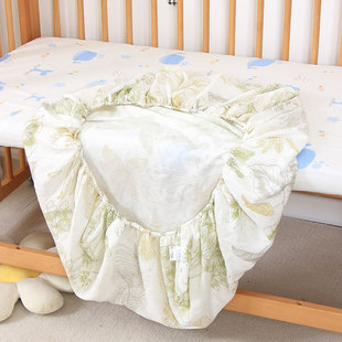 婴儿床床笠竹纤维纱布宝宝夏季床垫罩幼儿园儿童拼接床床单可定制