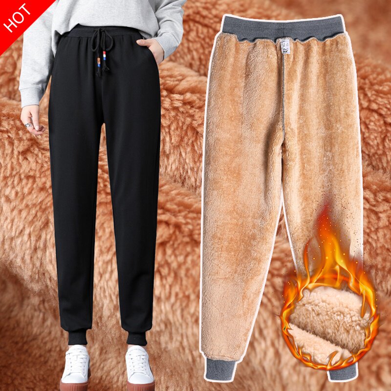 羊羔绒外穿女士妈妈裤子秋冬保暖棉裤加绒裤子休闲裤冬女加绒加厚