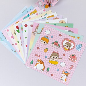 彩纸手工纸印花卡通图片