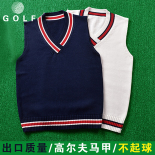 GOLF球服装2023春秋冬毛衣马甲背心 韩版 女高尔夫毛线衣短款V领