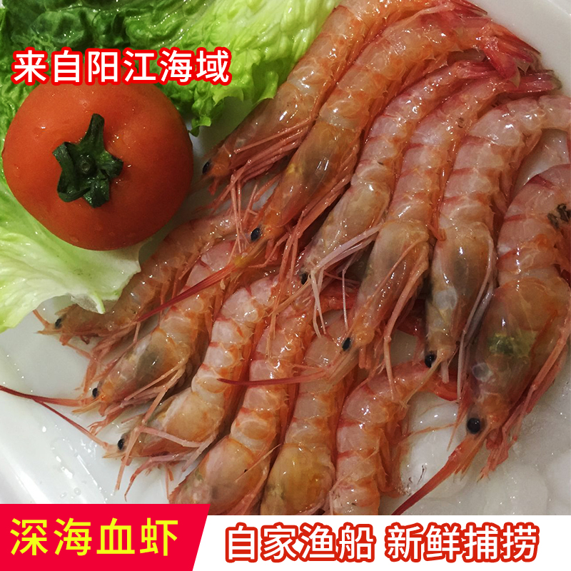 深海小红虾血虾自家渔船捕捉闸坡鲜活水产海鲜500克3斤包邮海虾