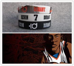 篮球球星7号凯文杜兰特 耐标kevin durant运动手环夜光腕带球迷饰