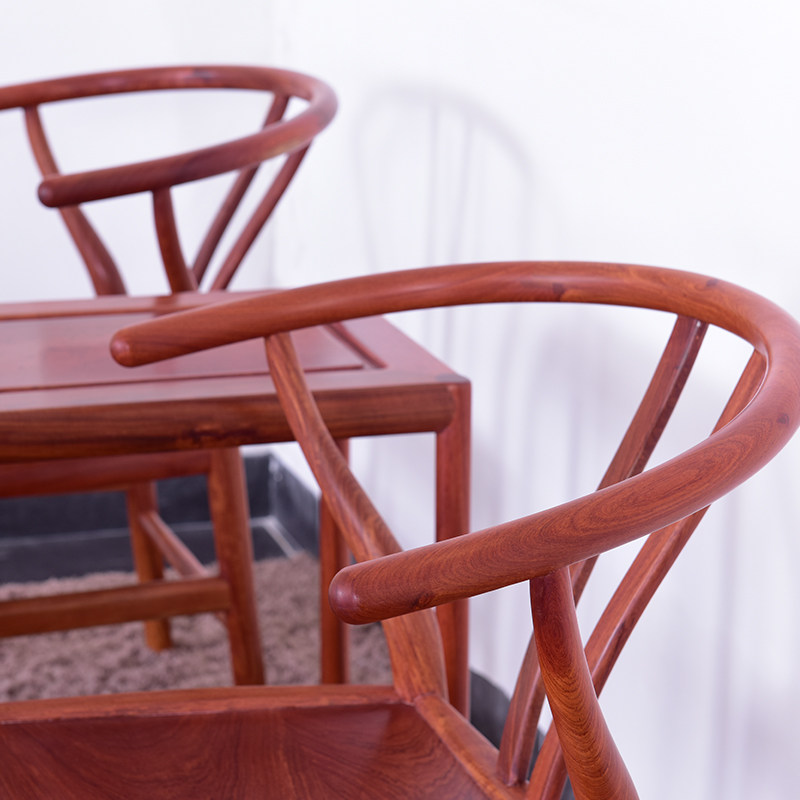 缅甸花梨木新中式凉椅三件套 精工刮磨生漆工艺 仙作臻品收藏