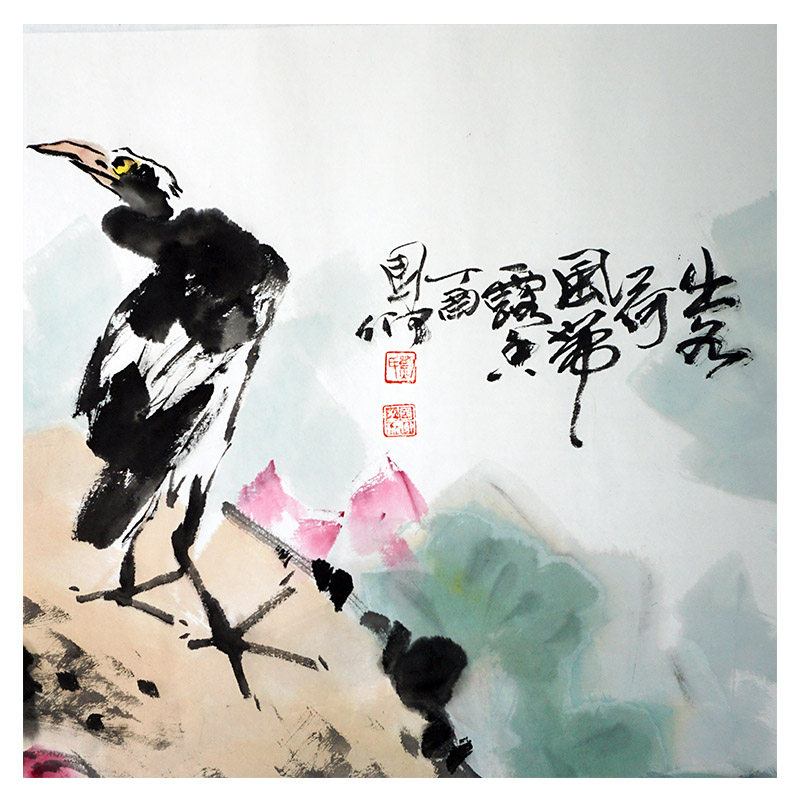 【中美协会员】刘国卿 李苦禅弟子巨幅大八尺《一片绿叶吹不散》