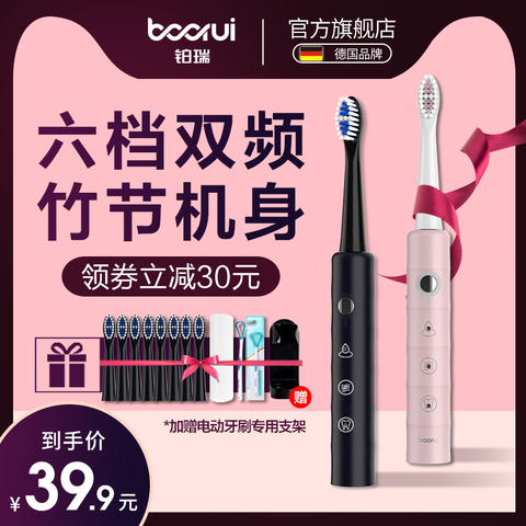 德国铂瑞BR-Z2电动牙刷情侣套装学生党男士女生全自动牙刷充电式