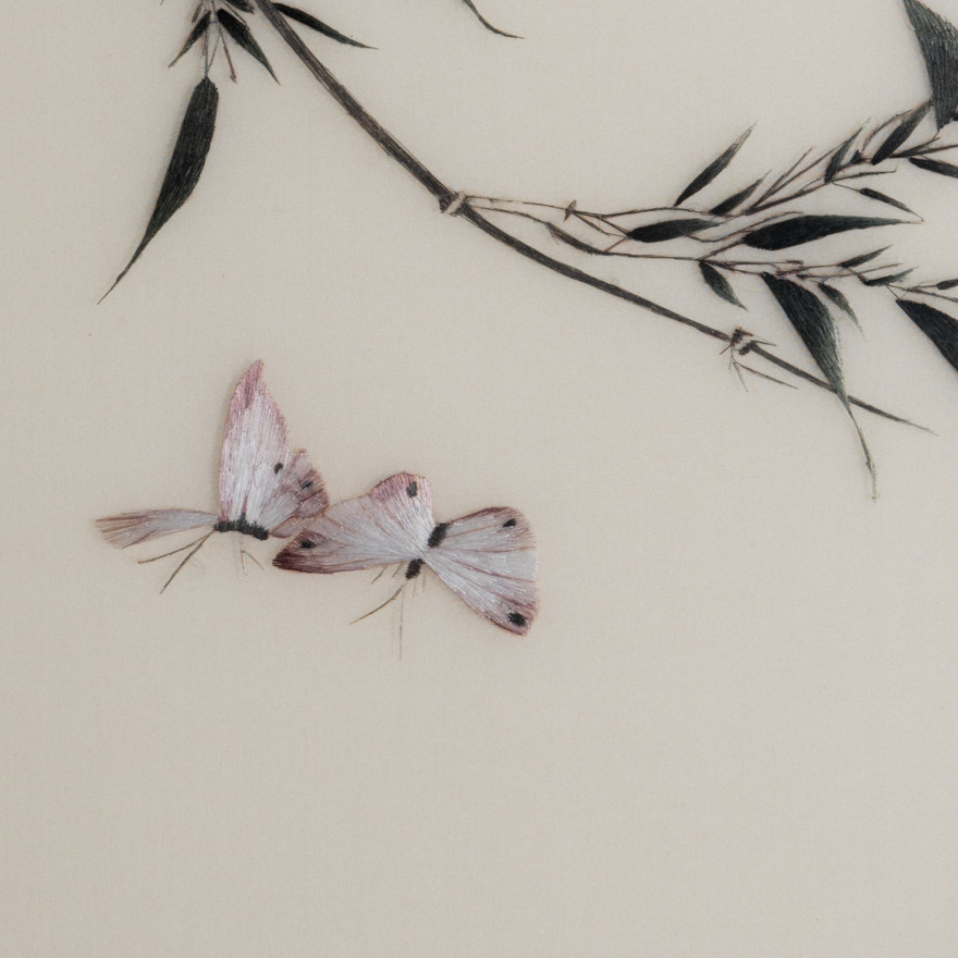 纯手工真丝 精品苏绣挂画《小青竹系列一》刺绣