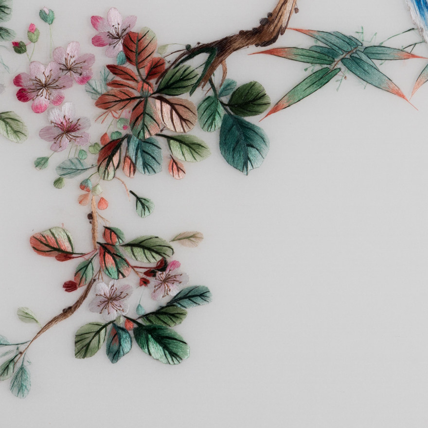 纯手工真丝 精品苏绣挂画《颜伯龙花鸟系列四》刺绣