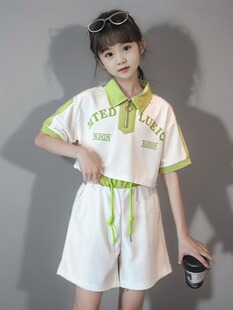 一件孩子的衣服女童多巴胺时尚套装夏装休闲海滩2024新款运动吸汗