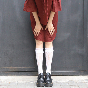 日系lolita中筒蕾丝花边袜子jk制服高筒袜cosplay软妹少女可爱袜