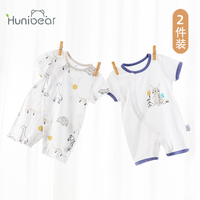 婴儿连体衣夏季薄款宝宝短袖哈衣爬爬服纯棉夏装新生儿衣服空调服