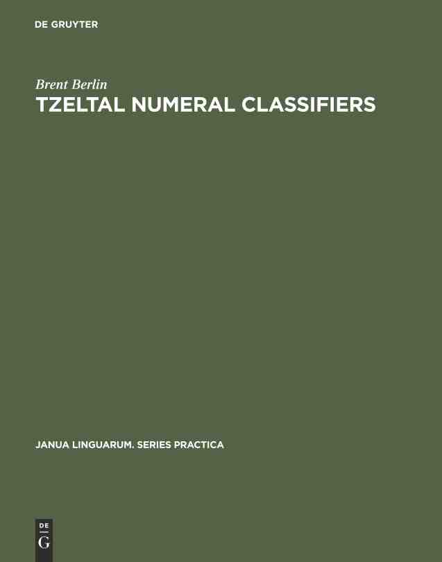 预售 按需印刷 Tzeltal numeral classifiers